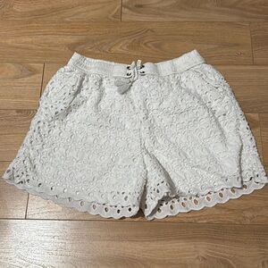 Abercrombie kids girls floral cutout high waisted shorts size 15/16